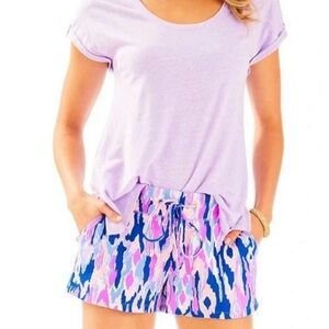 Lilly Pulitzer Yasmin Shorts in the "Amethyst One Too Many" Print
